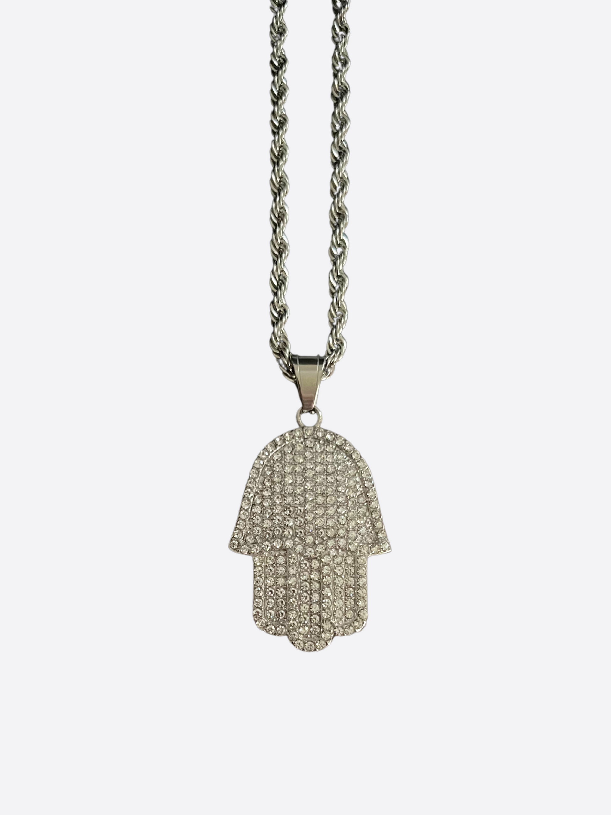 HAMSA HAND CHAIN - SILVER